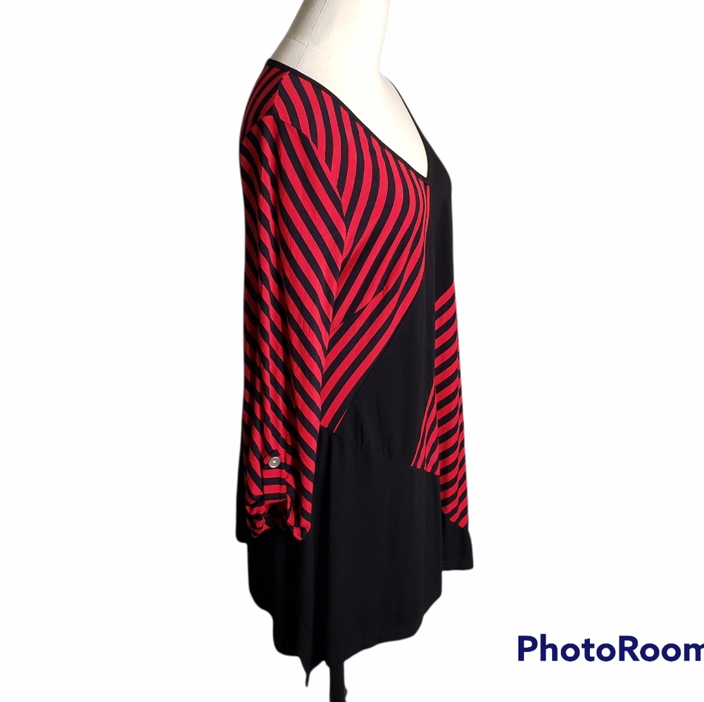 DONATE Loir Paris asymmetrical colorblock tunic top EUC L